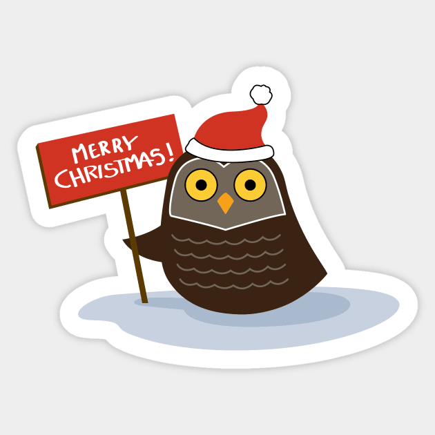 Little Christmas Owl Sticker by five&two creative